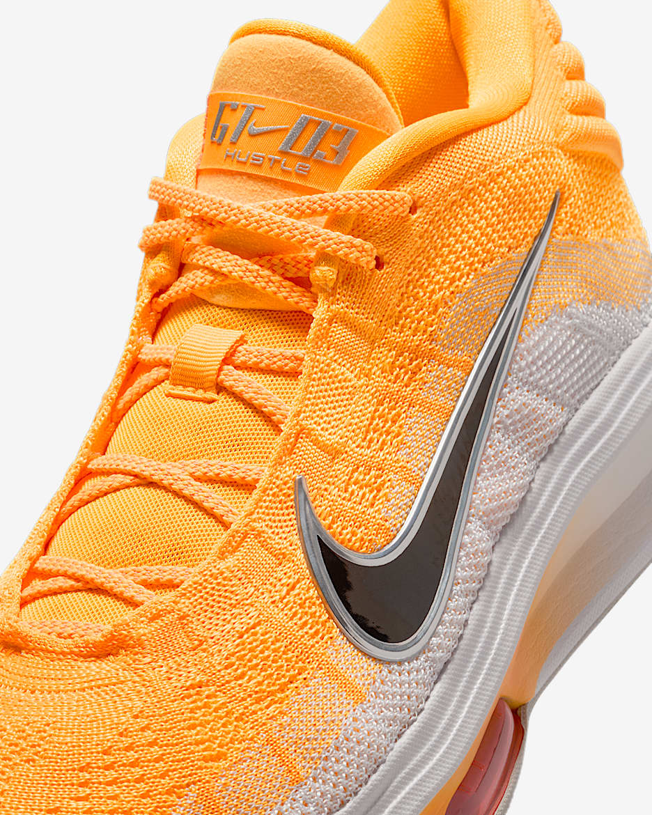 Nike G.T. Hustle 3 Basketbol Ayakkabısı - Laser Orange/Metallic Silver/Vast Grey/Siyah