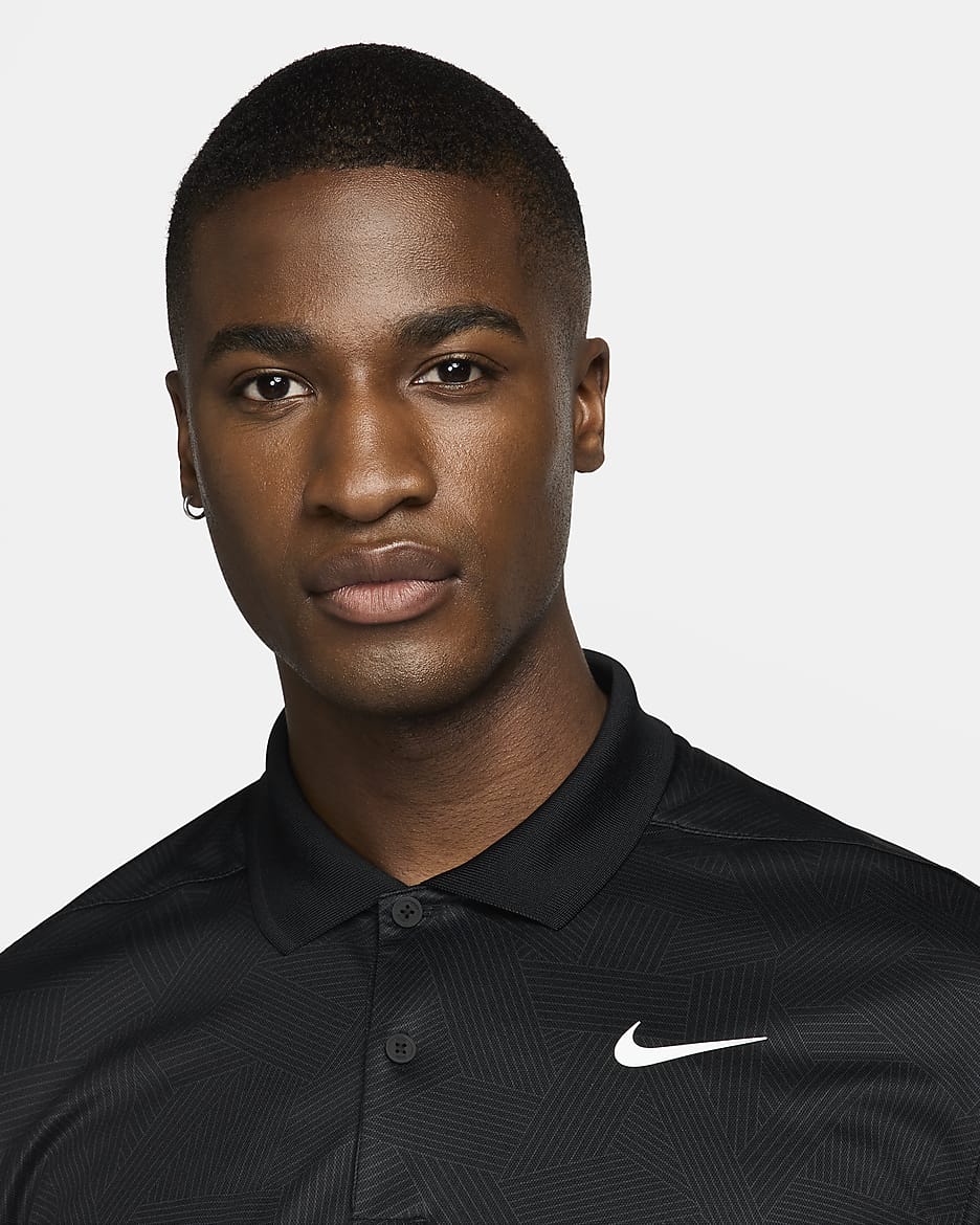 Polo de golf Dri-FIT Nike Victory+ pour homme - Noir/Noir/Blanc