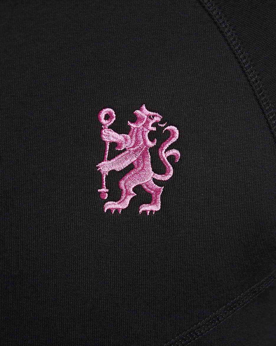 3e veste à zip Nike Football Chelsea FC Tech Fleece Windrunner pour homme - Noir/Pink Prime