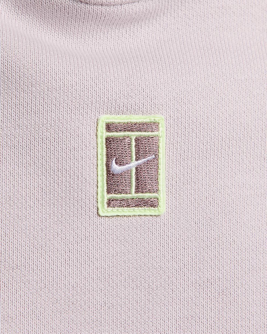 NikeCourt Men's Fleece Tennis Hoodie - Platinum Violet/Barely Volt