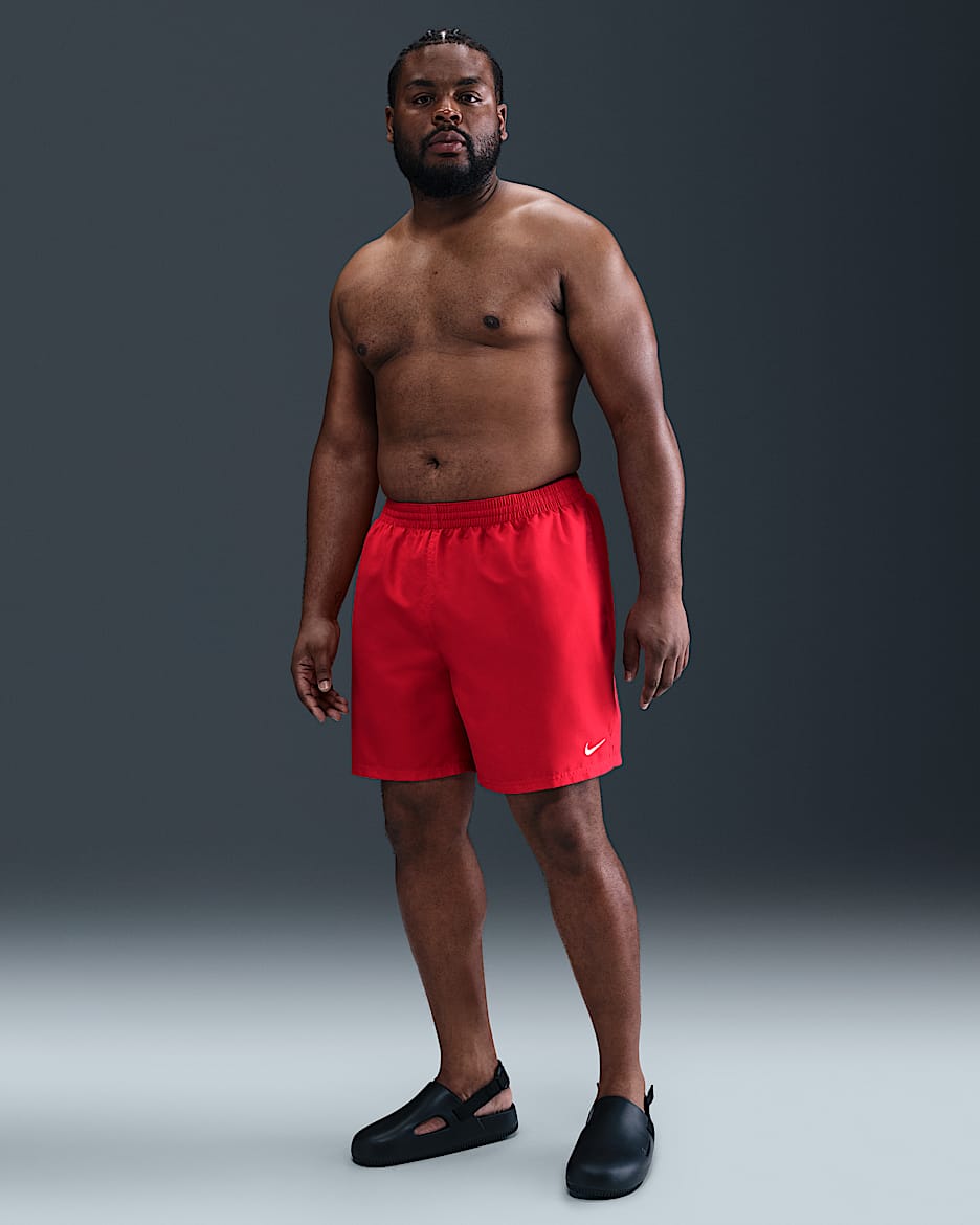 Shorts de voleibol de 18 cm con forro de ropa interior para hombre Nike Swim Breaker - Rojo universitario