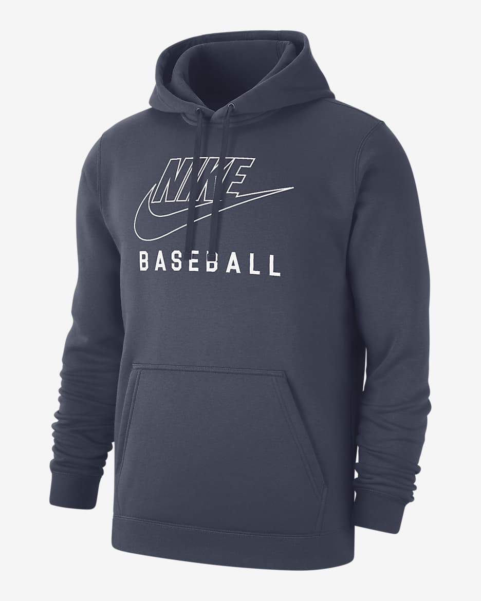 Nike Swoosh Club Fleece Men's Baseball Pullover Hoodie - Thunder Blue