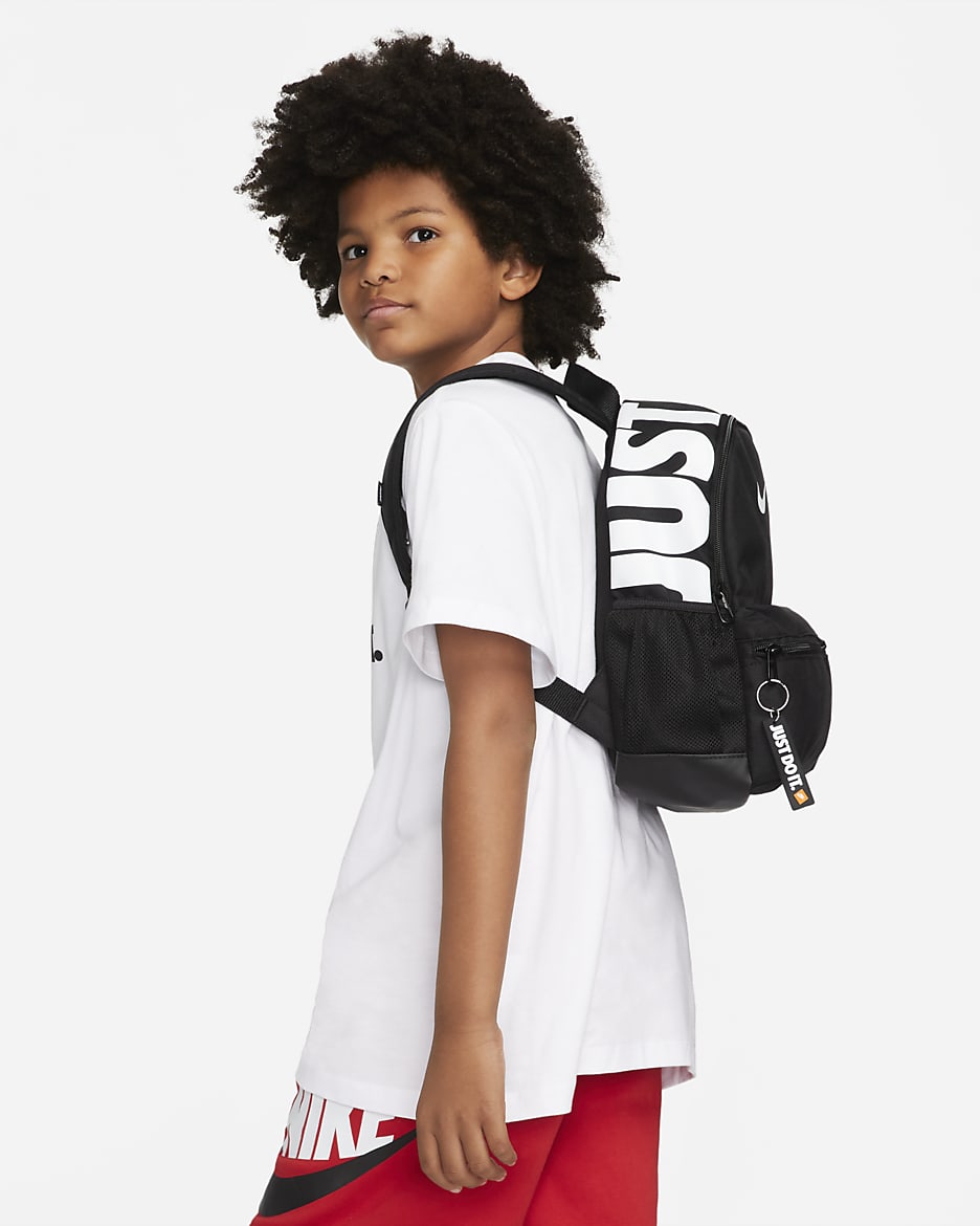 Nike Brasilia JDI Kids' Mini Backpack (11L) - Black/Black/White