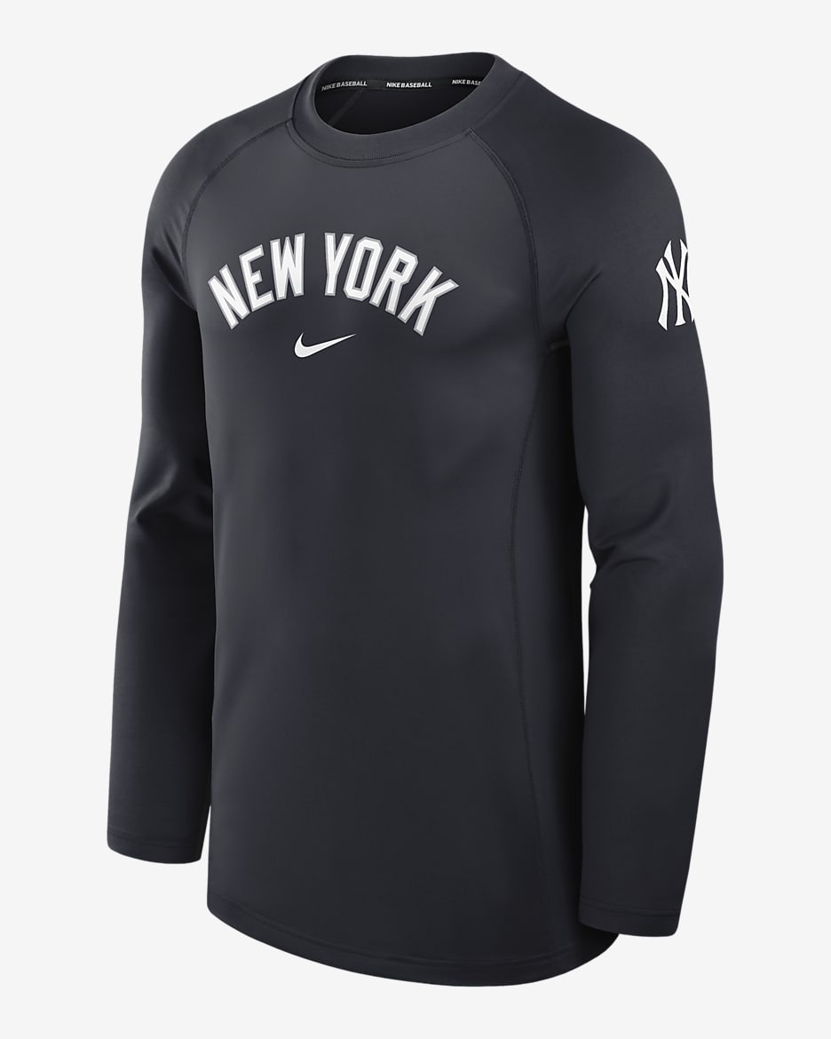 Playera de manga larga Nike Dri-FIT de la MLB para hombre New York Yankees Authentic Collection Game Time - Azul