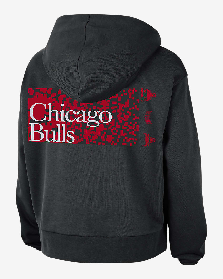 Chicago Bulls Standard Issue Women's Nike Dri-FIT NBA Pullover Hoodie - Black