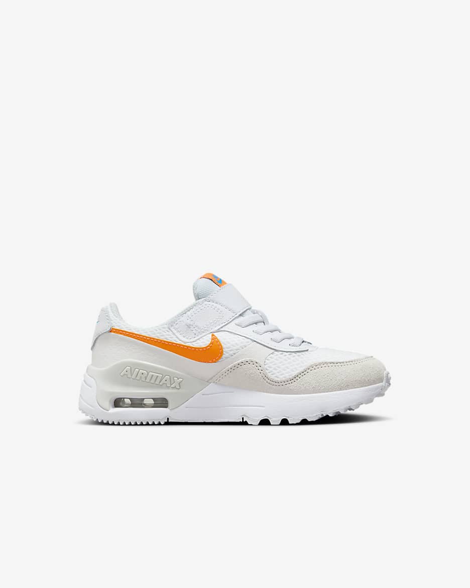 Nike Air Max SYSTM Younger Kids' Shoes - White/Phantom/Photon Dust/Total Orange