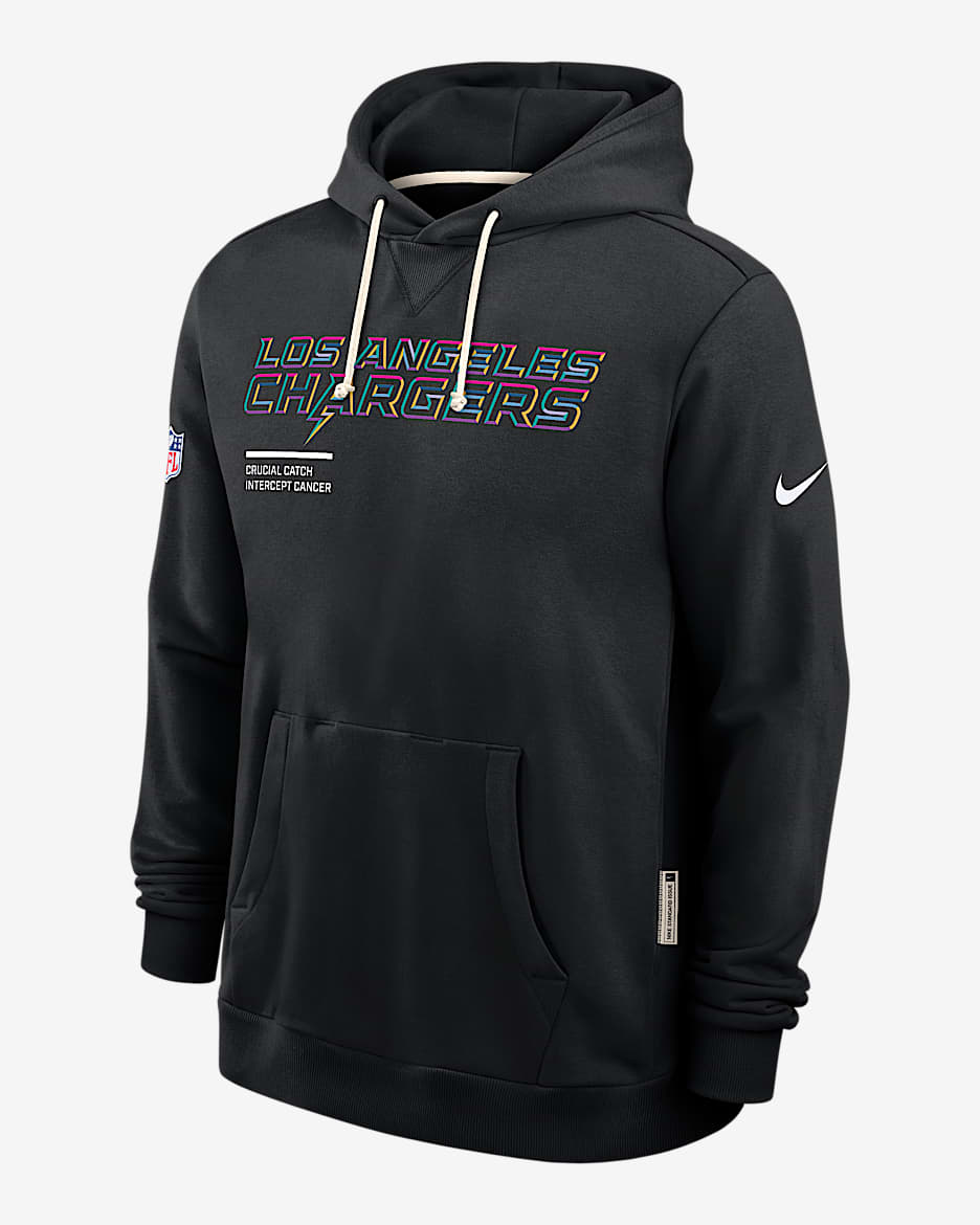 Los Angeles Chargers Crucial Catch Sideline Men's Nike Dri-FIT NFL Pullover Hoodie - Black