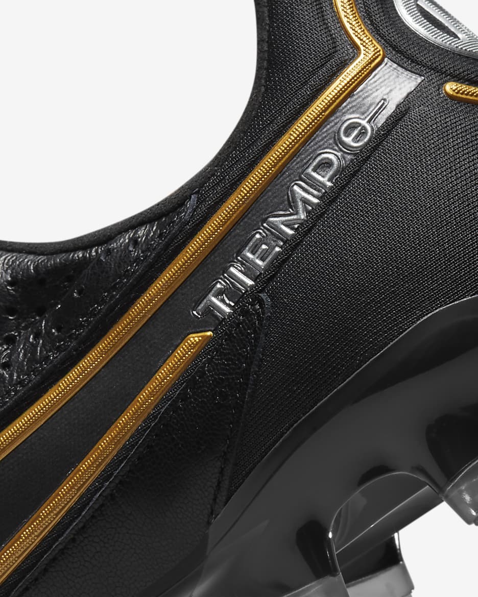 Nike Tiempo Legend 9 Elite FG Firm-Ground Football Boots - Black/Anthracite/Metallic Gold/Metallic Dark Grey