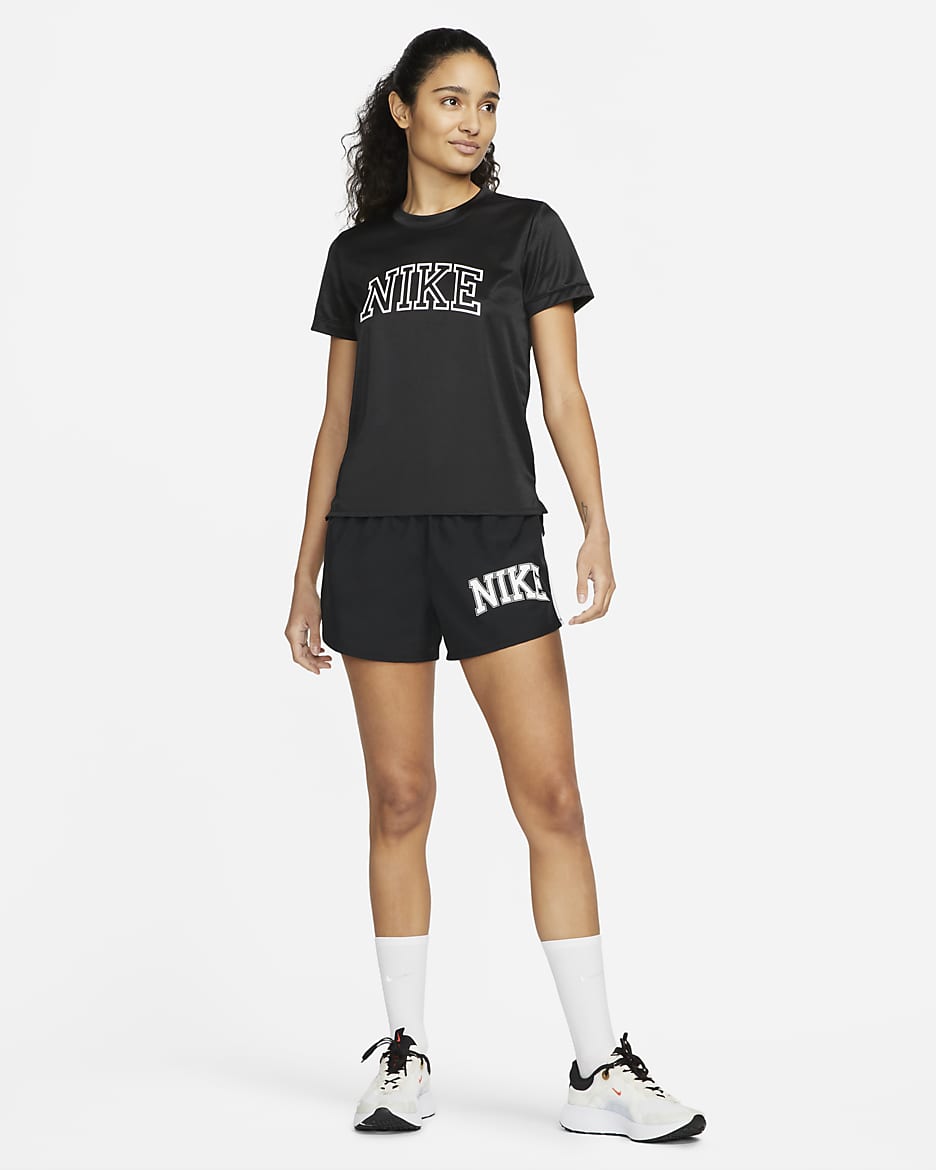 Nike Dri-FIT Swoosh Women's Short-Sleeve Running Top - Black/Black/White