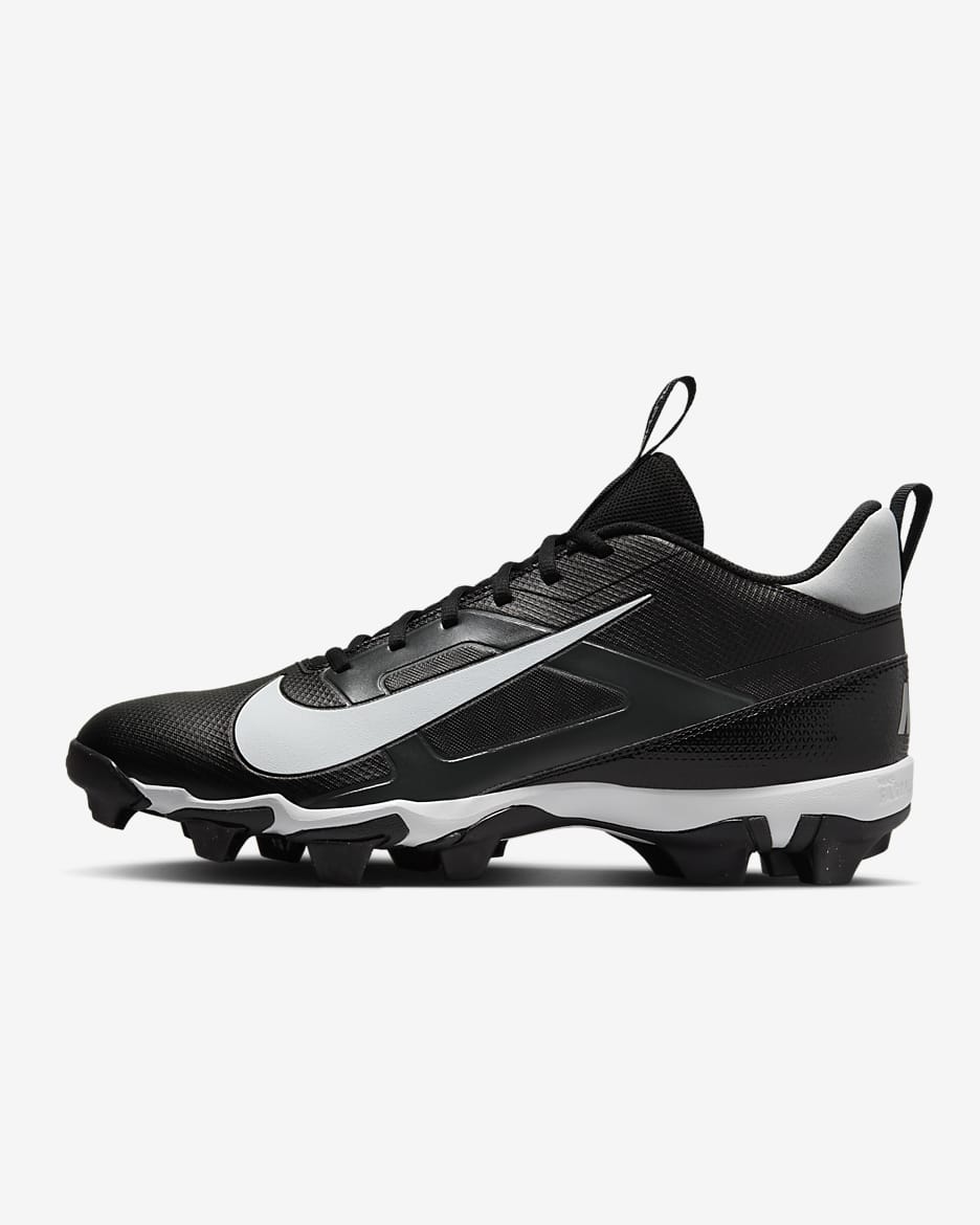 Nike Alpha Menace 4 Shark Football Cleats - Black/Light Smoke Grey/Metallic Silver/White