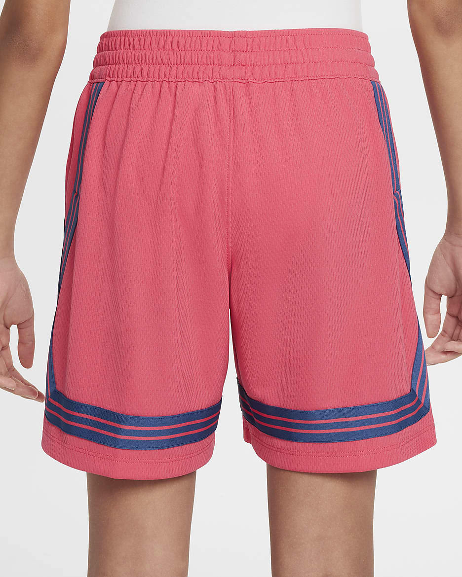 Nike Fly Crossover Big Kids' (Girls') Basketball Shorts - Aster Pink/Mystic Navy