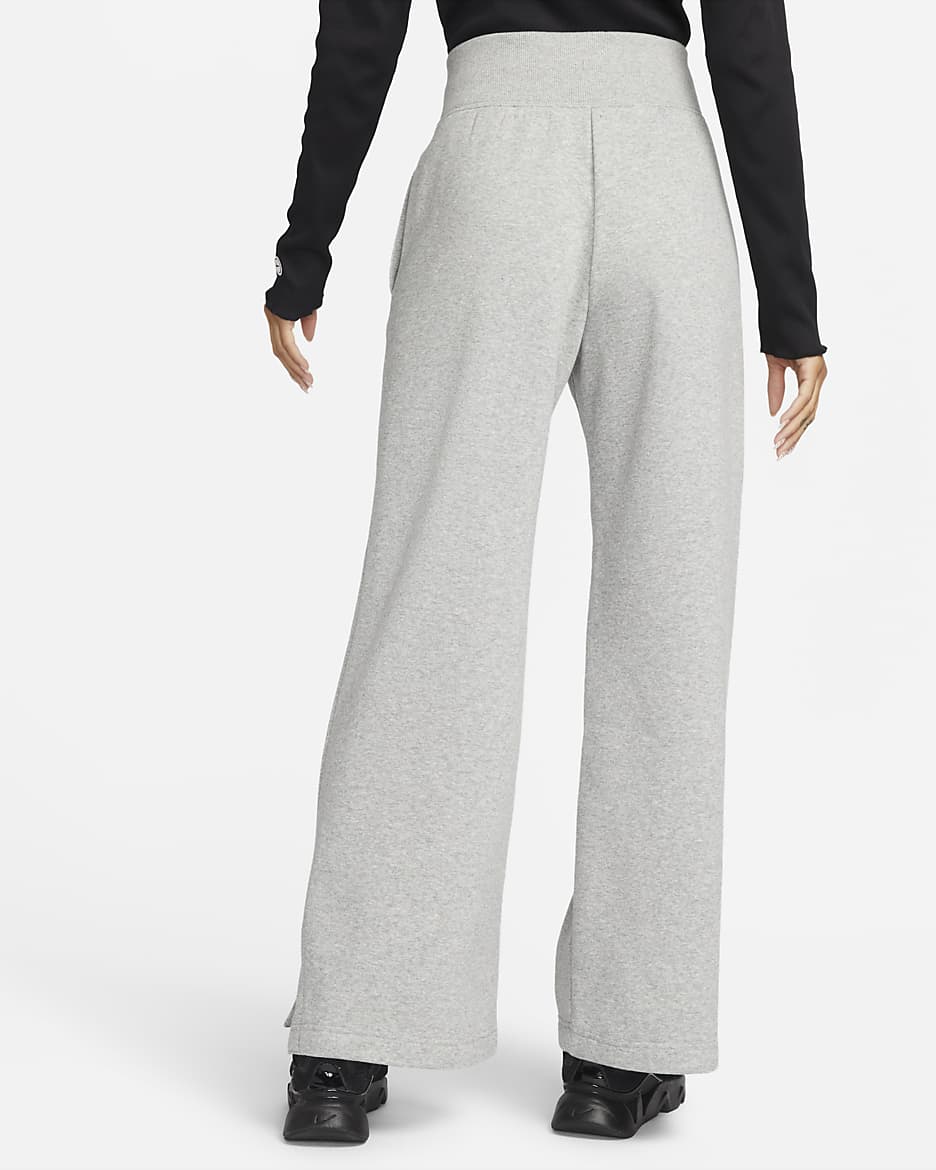 Nike Sportswear Phoenix Fleece Women's High-Waisted Wide-Leg Tracksuit Bottoms - Dark Grey Heather/Sail