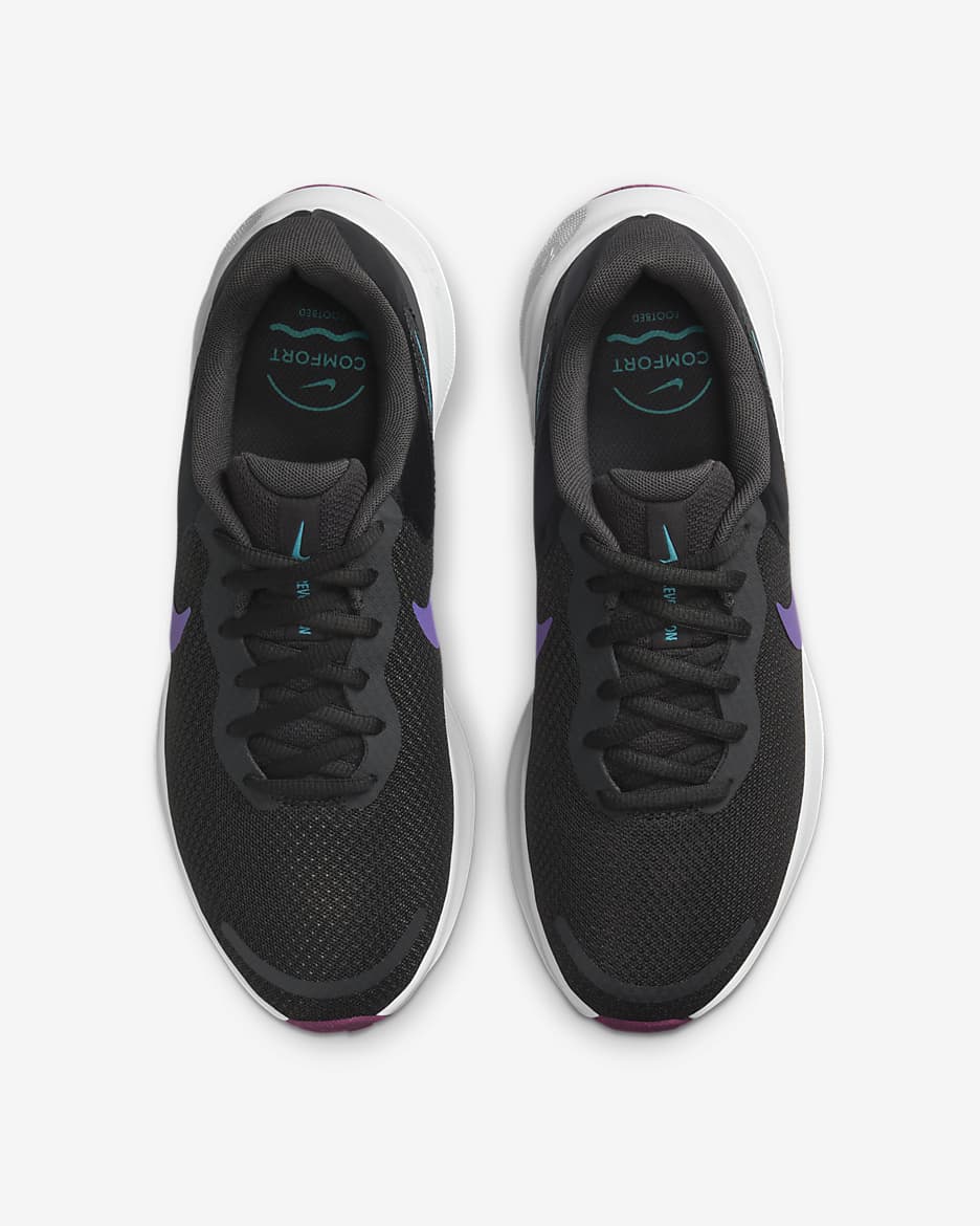 Nike Revolution 7 Women's Road Running Shoes - Dark Smoke Grey/Hyper Violet/White/Dusty Cactus