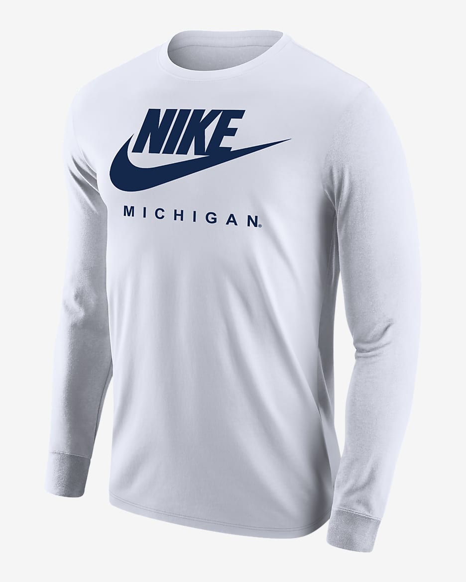 Michigan Men's Nike College 365 Long-Sleeve T-Shirt - White