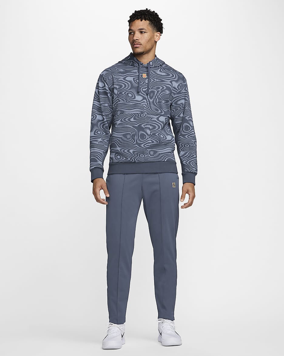 Sweat à capuche de tennis Dri-FIT en tissu Fleece NikeCourt Heritage pour homme - Thunder Blue/Thunder Blue