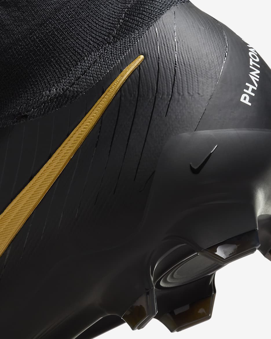 Nike Phantom Luna 2 Pro FG High-Top Soccer Cleats - White/Metallic Gold Coin/Black