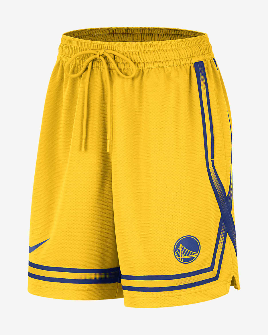 Shorts de la NBA Nike Dri-FIT para mujer Golden State Warriors Fly Crossover - Amarillo