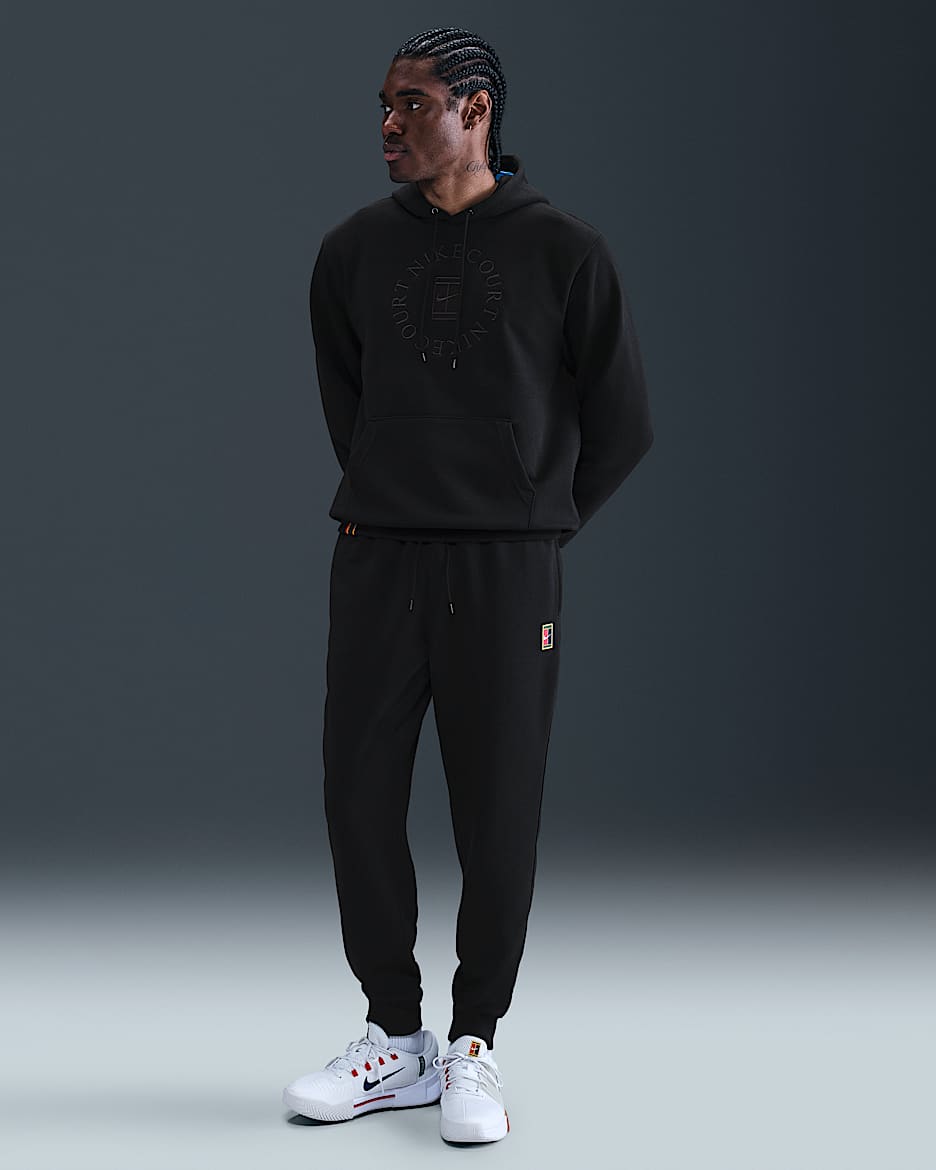 Męskie dzianinowe joggery do tenisa Dri-FIT NikeCourt Heritage - Czerń