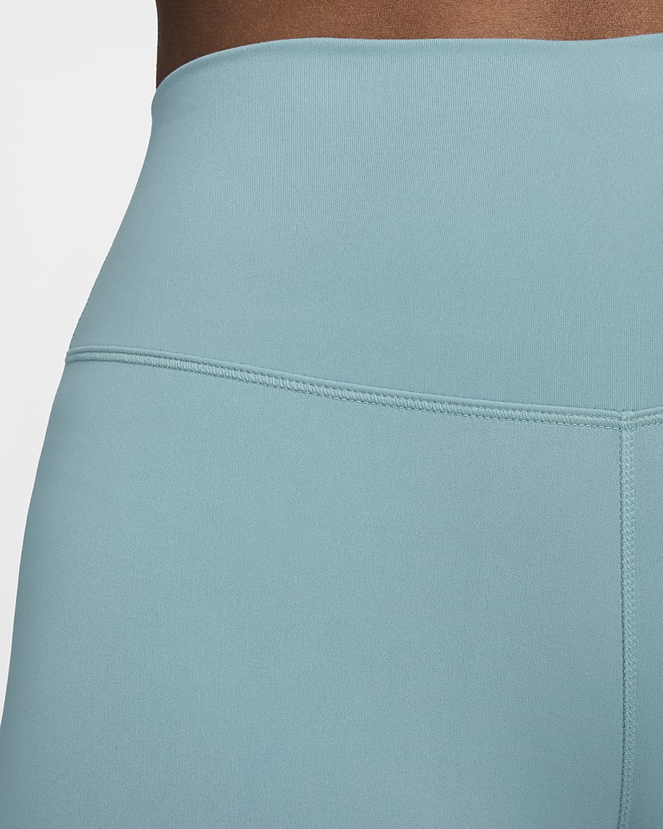 Nike One leggings i full lengde med høyt liv til dame - Denim Turquoise/Svart