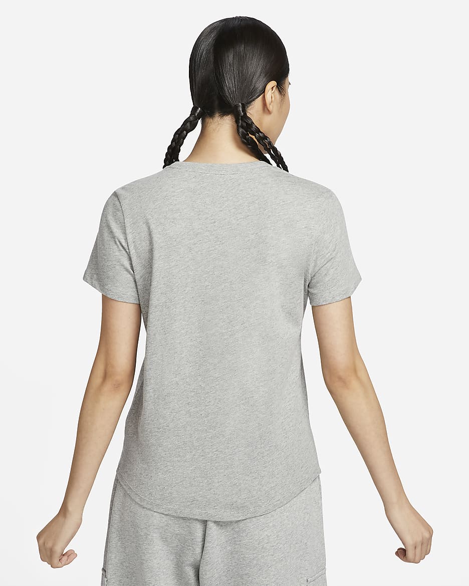 Nike Sportswear Essentials Women's Logo T-Shirt - Dark Grey Heather/Black