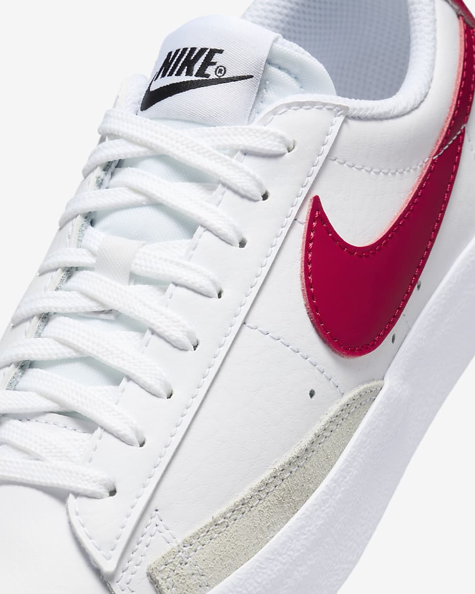 Nike Blazer Low '77 Older Kids' Shoes - White/Black/Gym Red