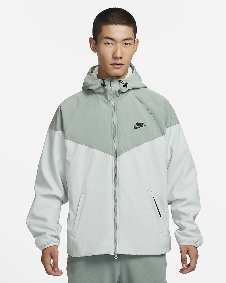 Nike Sportswear Windrunner Men's Loose Hooded Jacket - Mica Green/Light Silver/Black