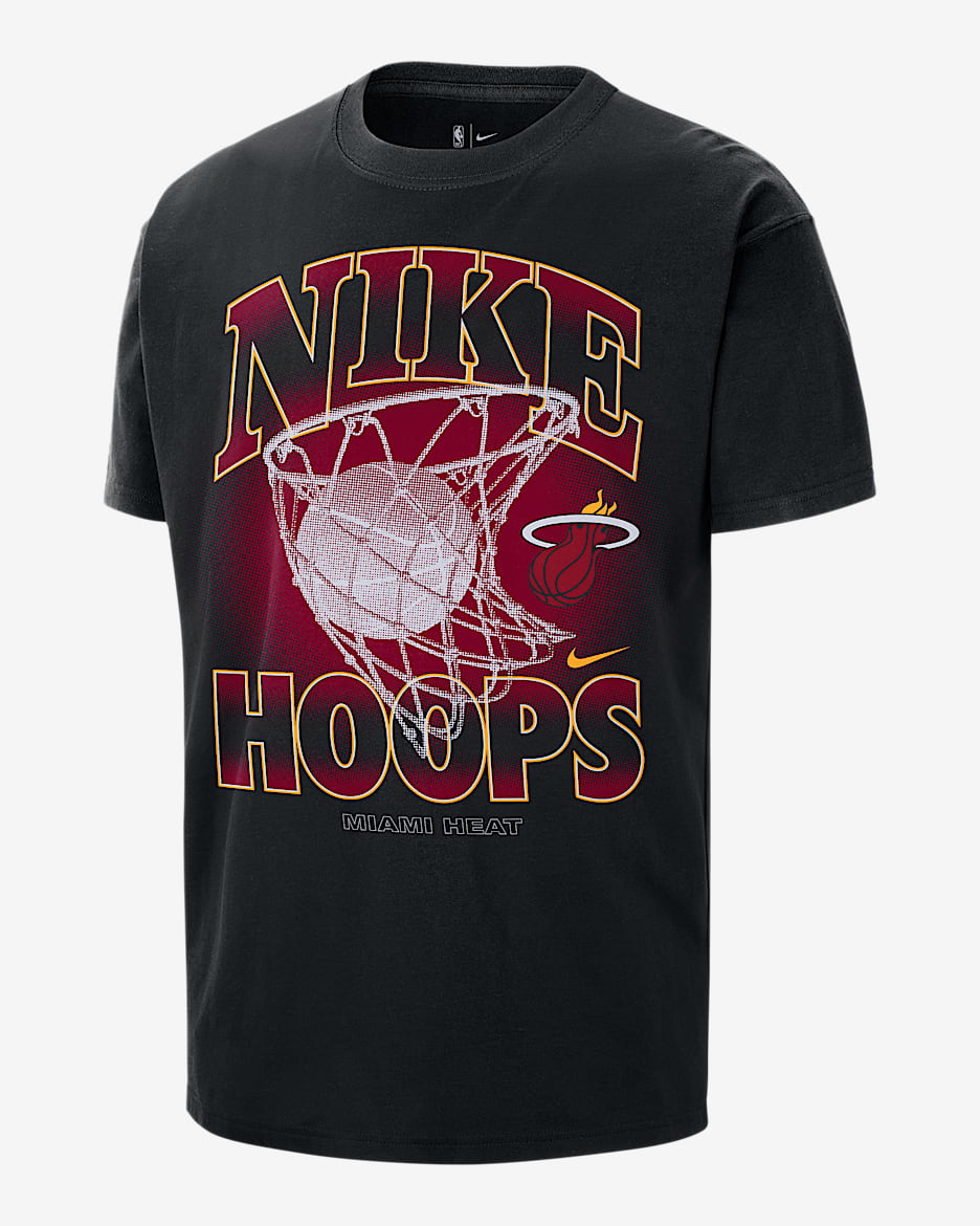 Playera Nike de la NBA Max90 para hombre Miami Heat Courtside - Negro