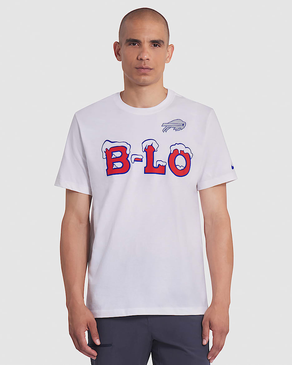 Playera Nike de la NFL para hombre Buffalo Bills Rivalries Collection Essential - Blanco