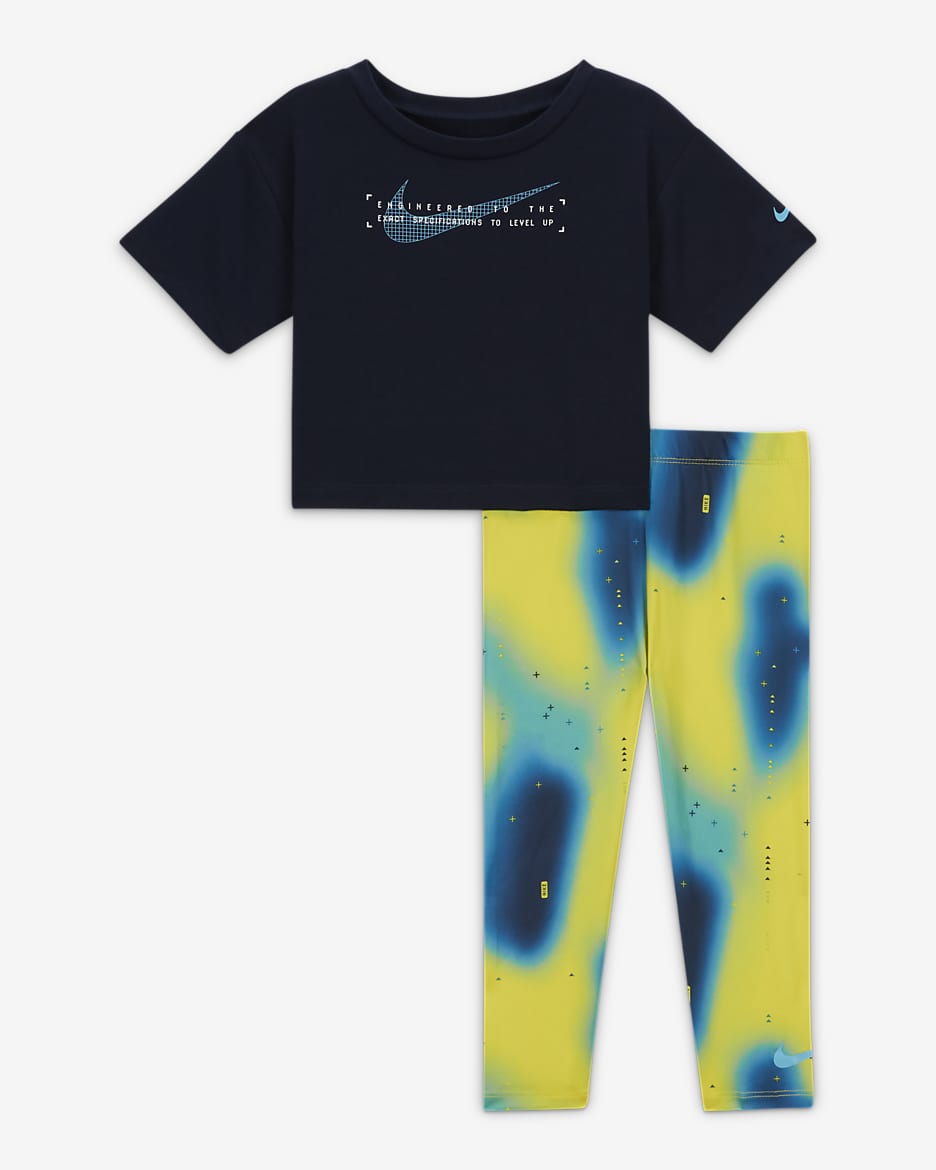 Nike Boxy Tee and Leggings Set Baby (12-24M) Set - Opti Yellow