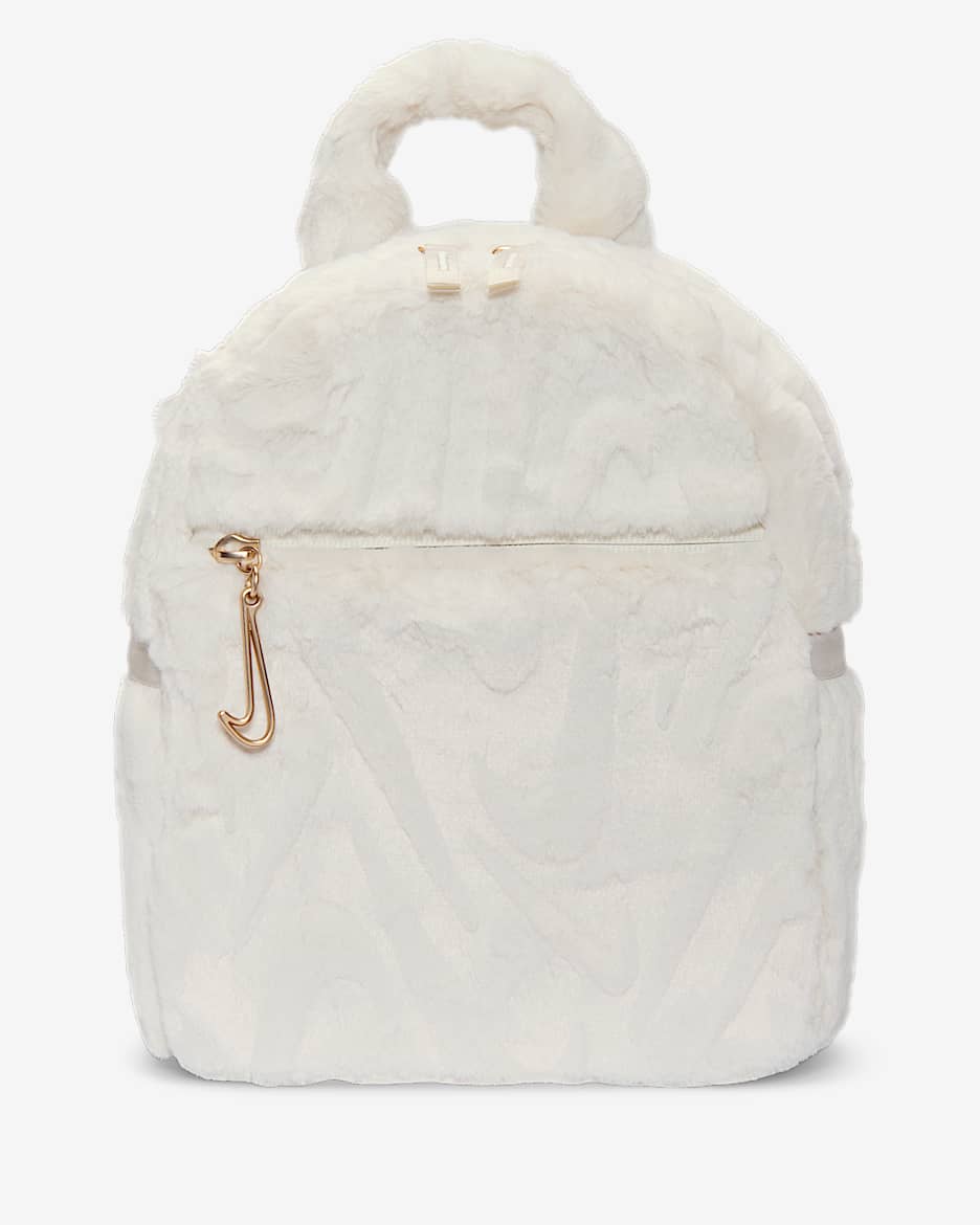 Liten ryggsäck Nike Sportswear Futura i fuskpäls (6 l) - Phantom/Sanddrift/Phantom
