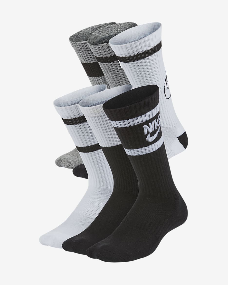 Calcetines largos con amortiguación para niños Nike Everyday (6 pares) - Multicolor