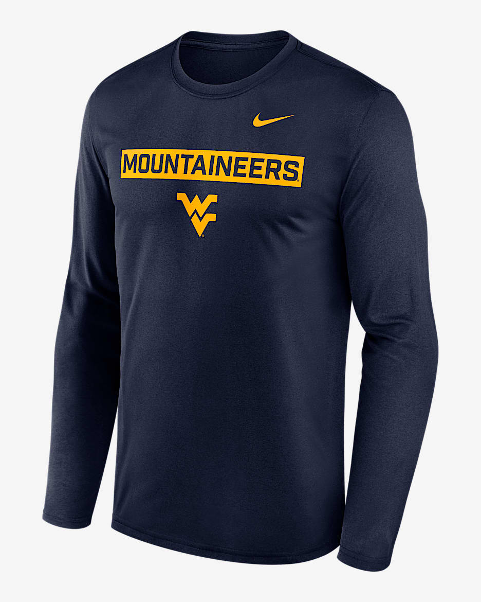 West Virginia Primetime Legend 2-Hit Men's Nike Dri-FIT College Long-Sleeve T-Shirt - Navy