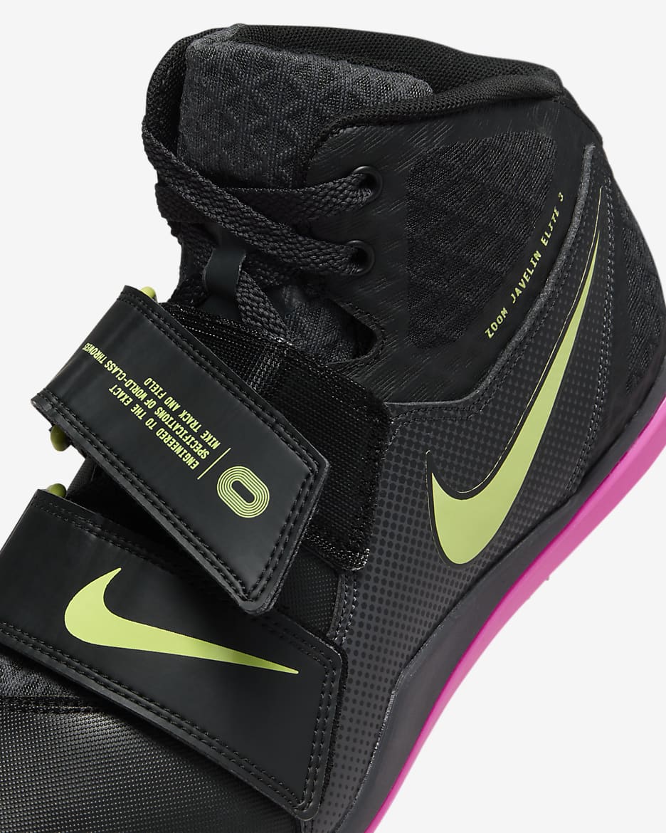 Nike Zoom Javelin Elite 3 Athletics Throwing Spikes - Black/Anthracite/Light Lemon Twist/Fierce Pink