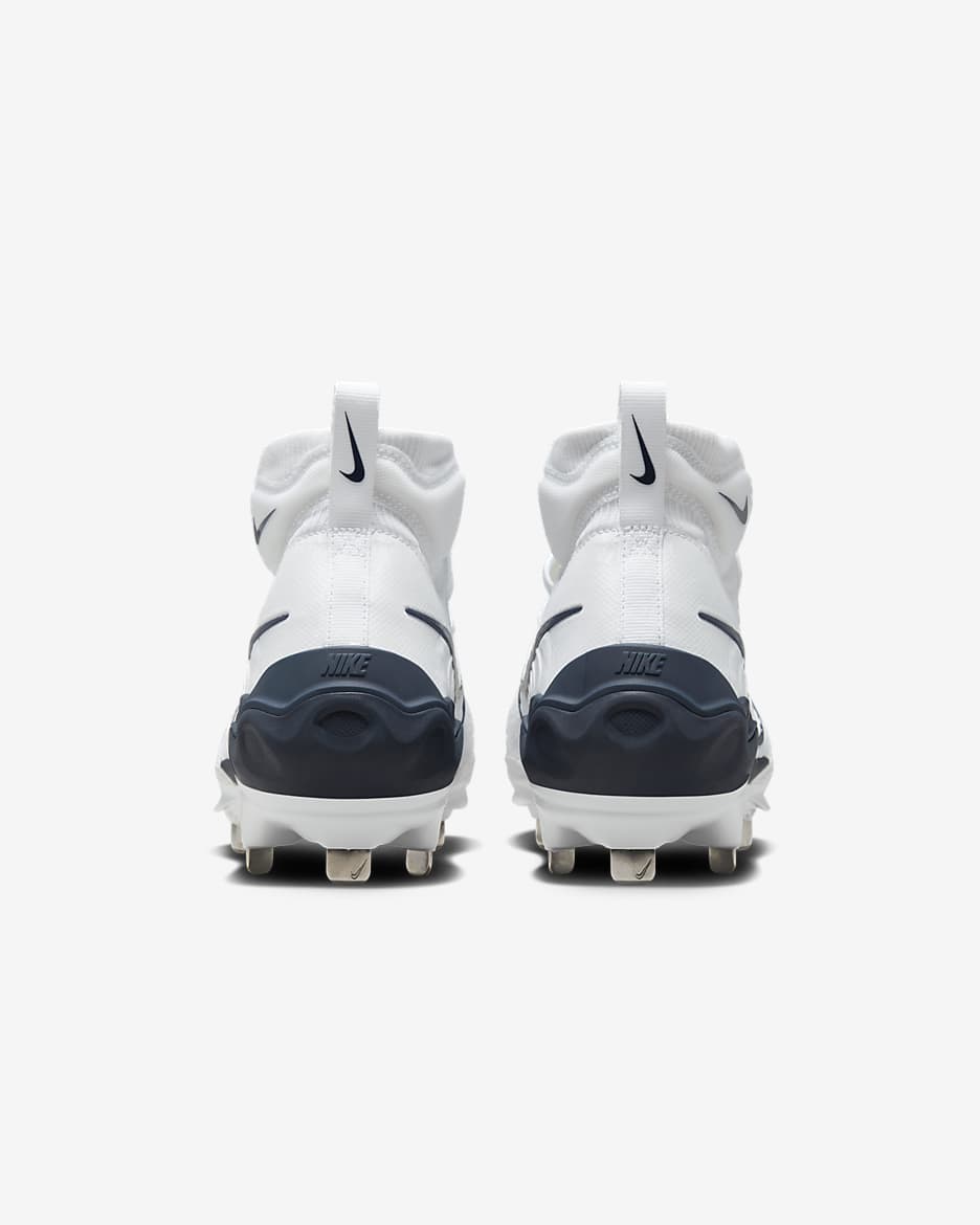 Tacos de béisbol para hombre Nike Alpha Huarache NXT - Blanco/Platino puro/Azul marino medianoche