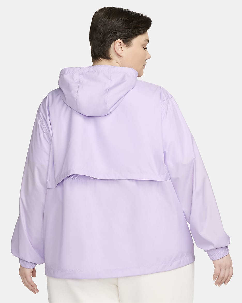 Nike Sportswear Essential Repel Women's Woven Jacket (Plus Size) - Violet Mist/White