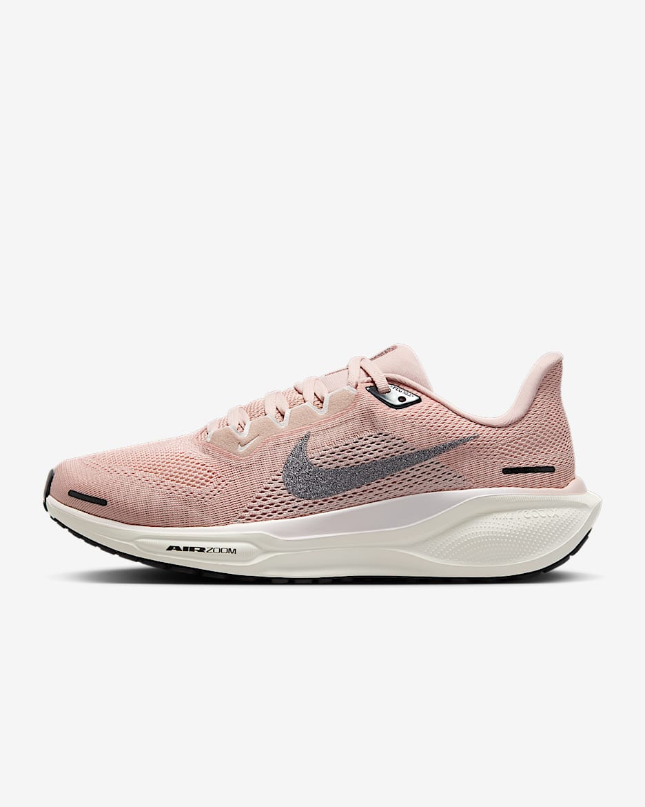 Nike Pegasus 41 PRM Women's Road Running Shoes with Metallic Accents - Pink Oxford/Light Soft Pink/Pale Ivory/Anthracite