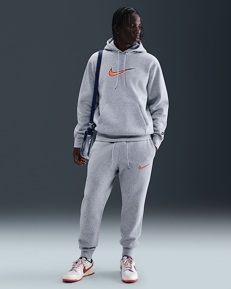 Nike Sportswear Club Men's Fleece Joggers - Dark Grey Heather/Light Smoke Grey/Black