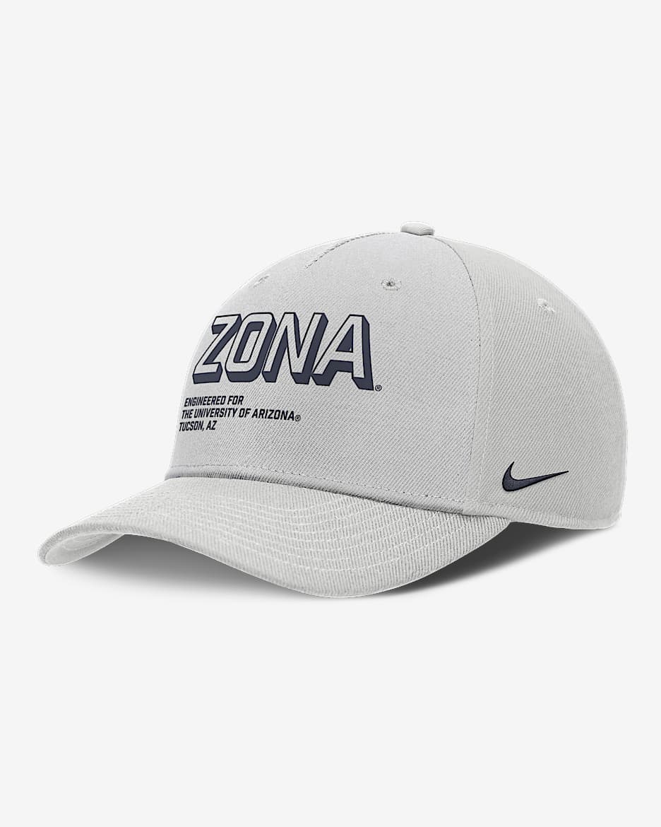 Gorra universitaria Nike ajustable para hombre Arizona On-Field Primetime Rise - Gris