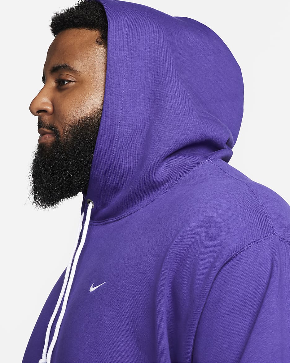 Nike Solo Swoosh Men's Fleece Pullover Hoodie - Field Purple/White