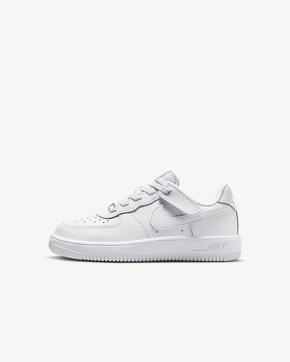 Nike Force 1 Low EasyOn Younger Kids' Shoes - White/White/White