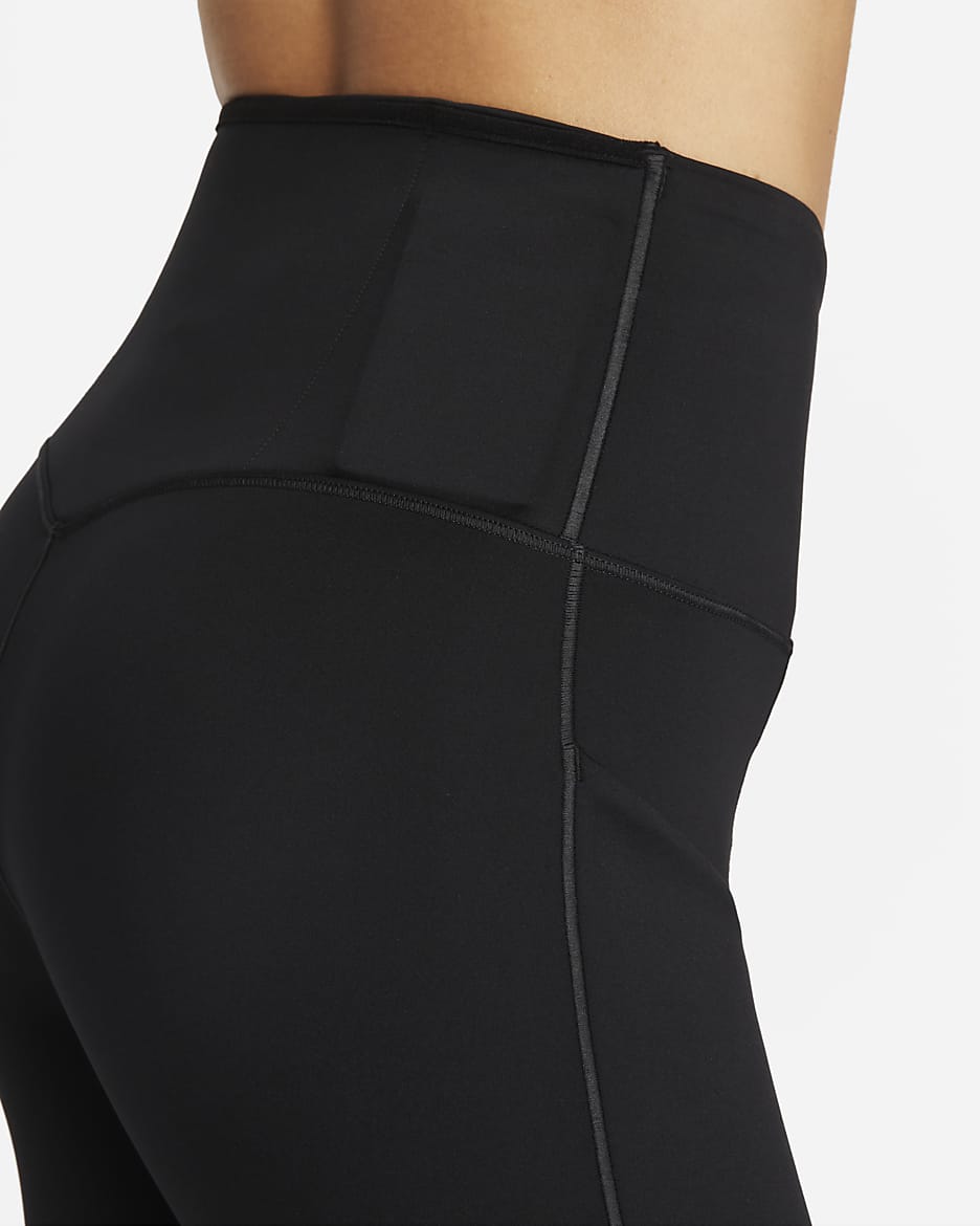 Nike Go Women's Firm-Support High-Waisted 7/8 Leggings with Pockets - Black/Black