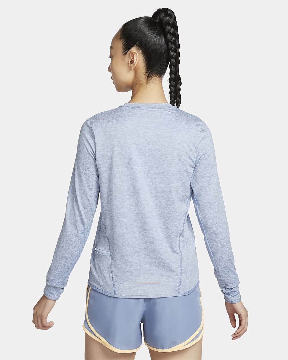 Nike Dri-FIT Swift Element UV Women's Crew-Neck Running Top - Light Armory Blue/Ashen Slate/Heather