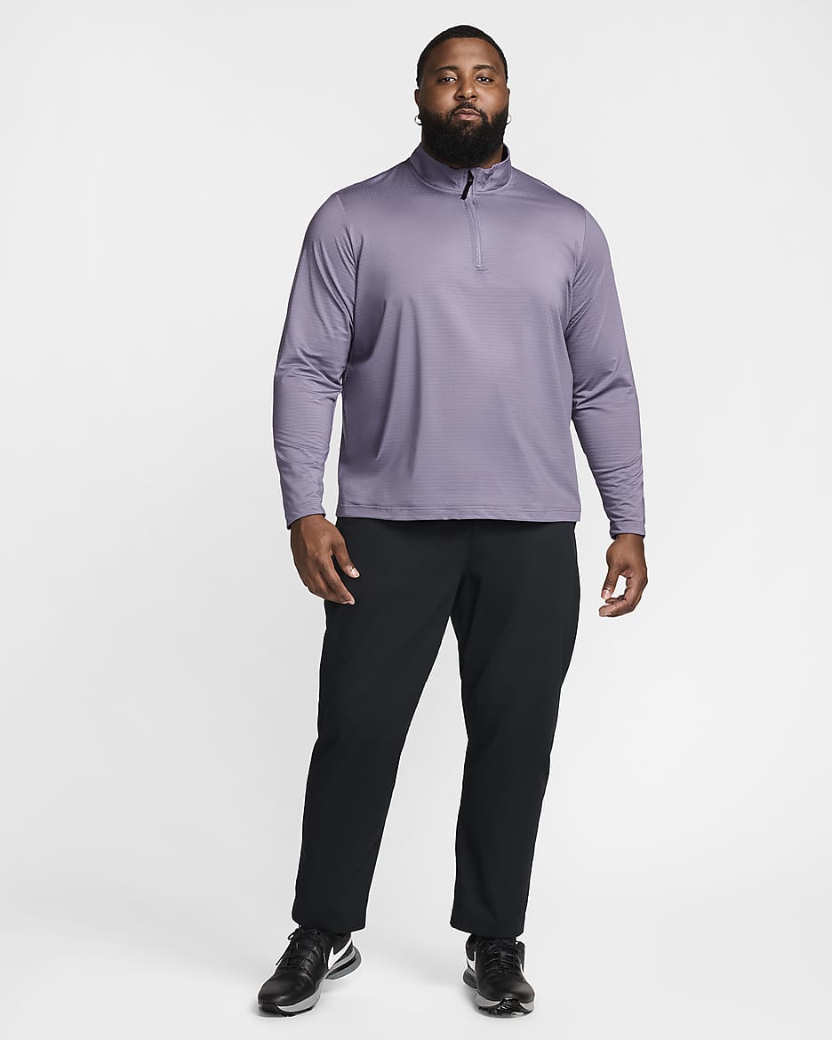 Nike Victory Dri-FIT golfoverdel med glidelås i halsen til herre - Daybreak/Svart