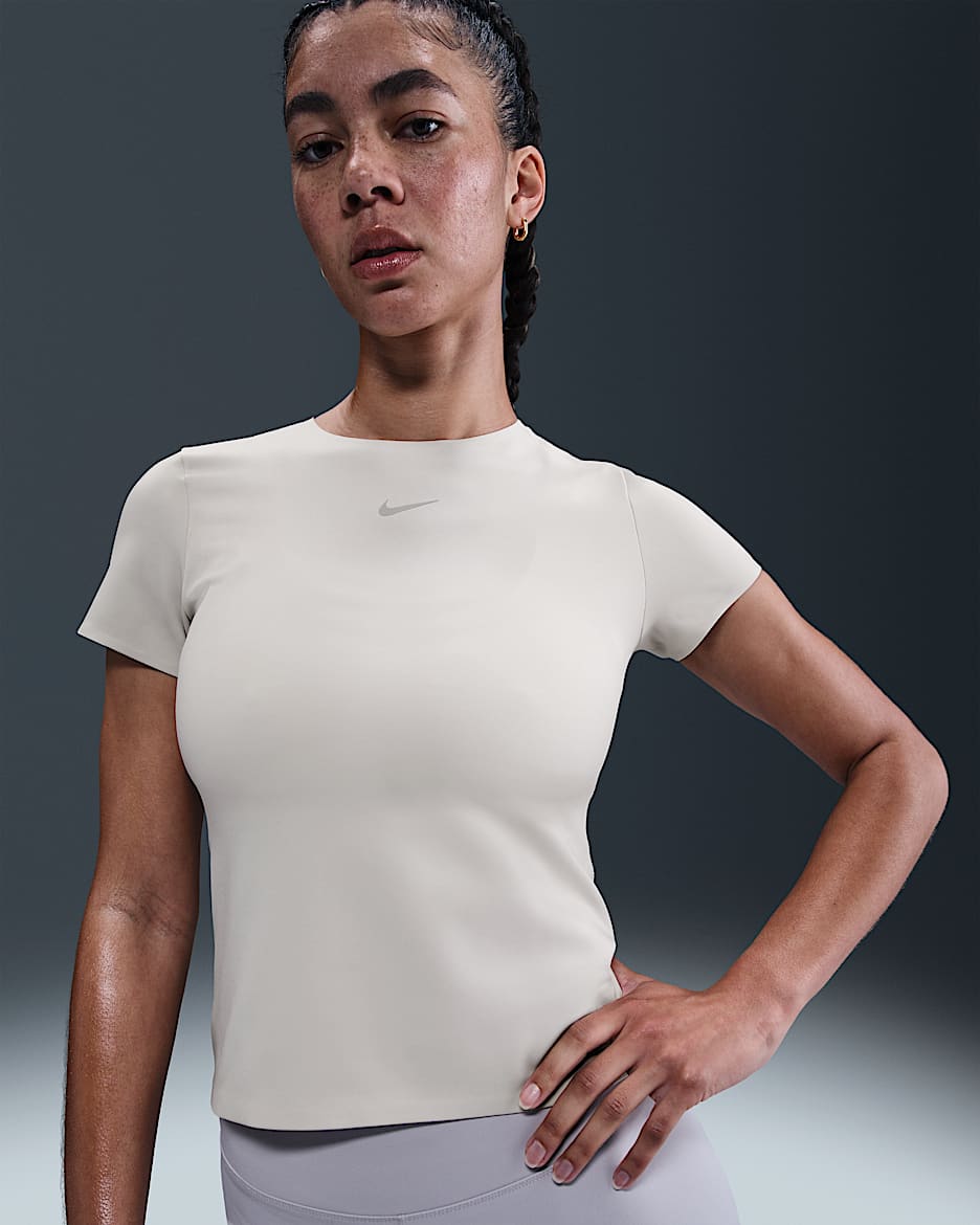 Nike Form Women's Short-Sleeve Top - Light Orewood Brown/Light Iron Ore