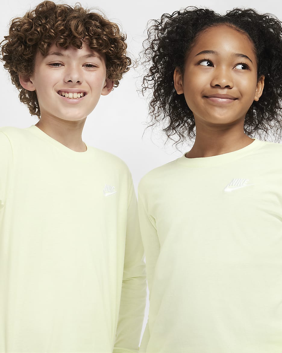 Playera de manga larga para niños grandes Nike Sportswear - Hielo lima