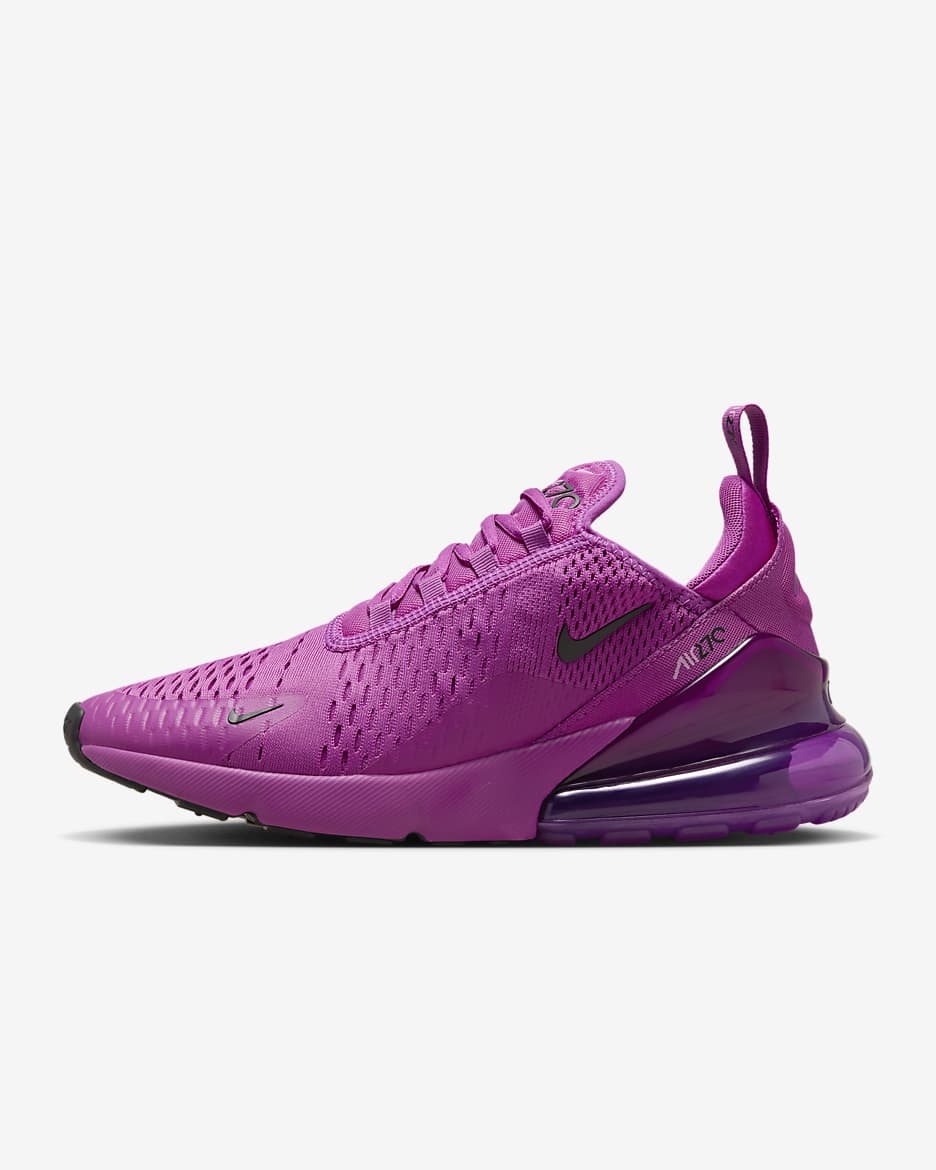 Tenis para mujer Nike Air Max 270 - Fucsia cálido/Rosa extremo/Negro