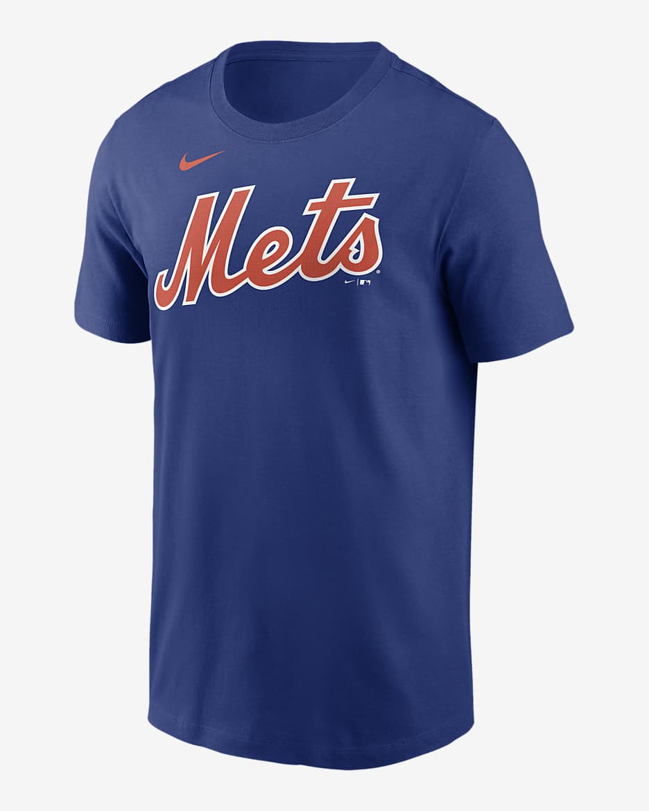 New York Mets Fuse Wordmark Men's Nike MLB T-Shirt - Royal