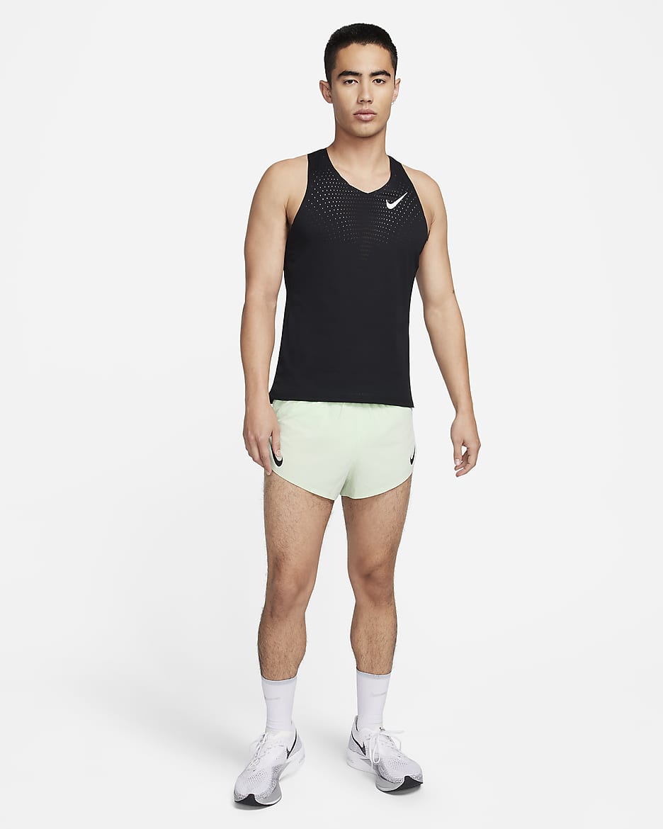 เสื้อกล้ามวิ่งผู้ชาย Dri-FIT ADV Nike AeroSwift - ดำ/Summit White