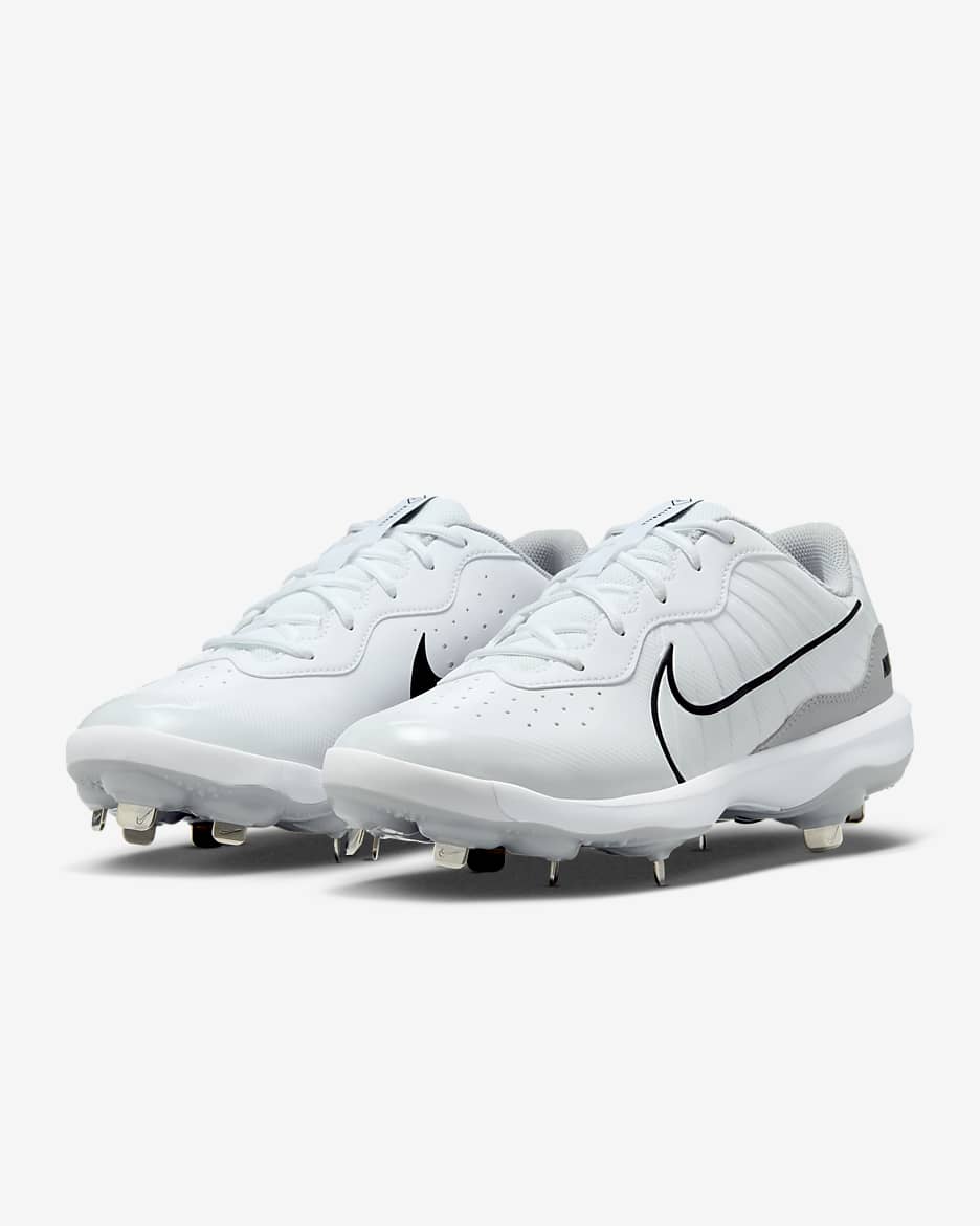 Nike Alpha Huarache Varsity 4 Low Men's Baseball Cleats - White/Wolf Grey/Pure Platinum/Black