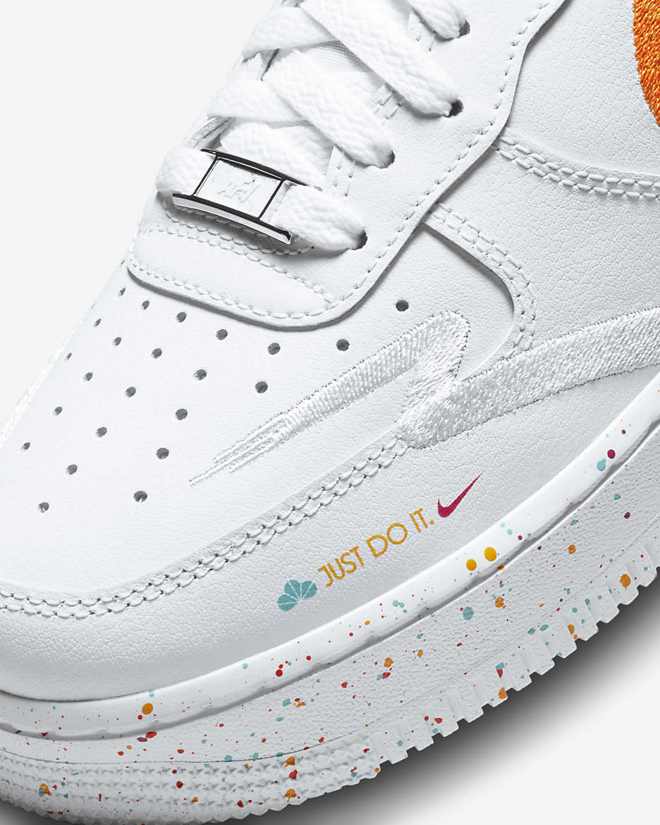 Nike Air Force 1 '07 LX Women's Shoes - White/White/Safety Orange/Washed Teal